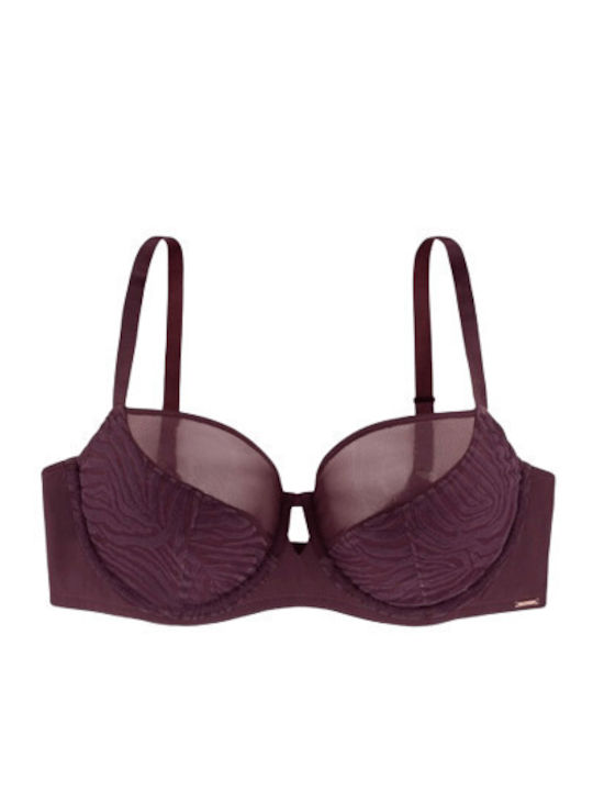 Burgundy Sutien fără căptușeală cu Baloane
