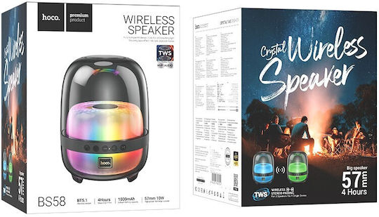 Hoco Ηχείο Bluetooth 10W με Διάρκεια Μπαταρίας έως 3 ώρες Μαύρο BS58