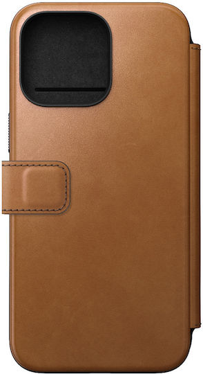 Nomad Modern Folio Brieftasche Leder 0.75mm Braun (iPhone 15 Pro Max)