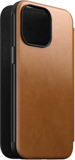 Nomad Modern Folio Brieftasche Leder 0.75mm Braun (iPhone 15 Pro Max)