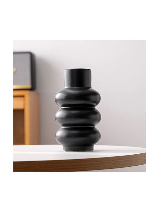 KOART | Cali Black Ceramic Vase 11X6.7X19.5CM