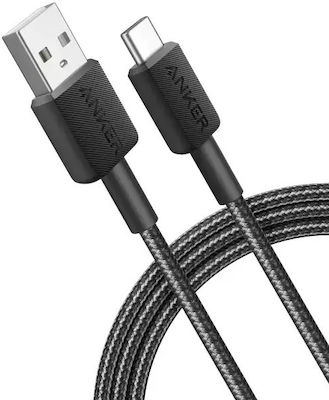 Anker 322 Braided USB 2.0 Cable USB-C male - USB-A 100W Black 1.8m (A81H6G11)