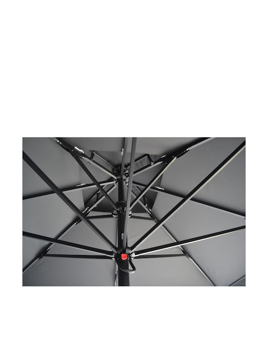 Quadratischer Aluminium-Grauer Garten- und Terrassen-Sonnenschirm 4x4m