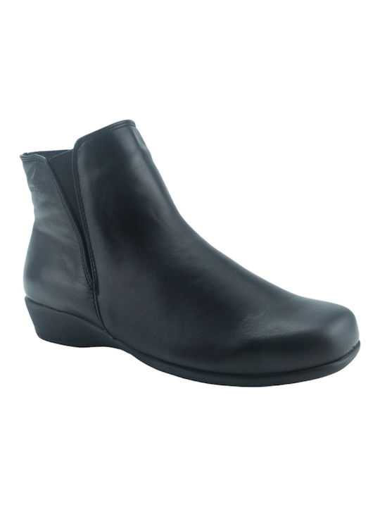 Boxer Leather Women's Ankle Boots Black