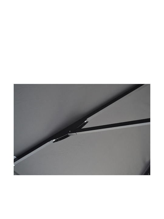 Quadratischer Aluminium-Grauer Garten- und Terrassen-Sonnenschirm 4x4m