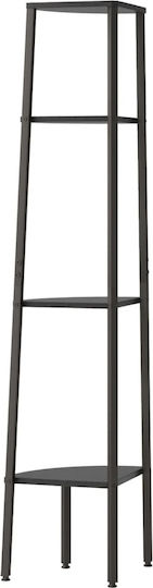 Eckbibliothek Schwarz 45.5x31.5x150cm