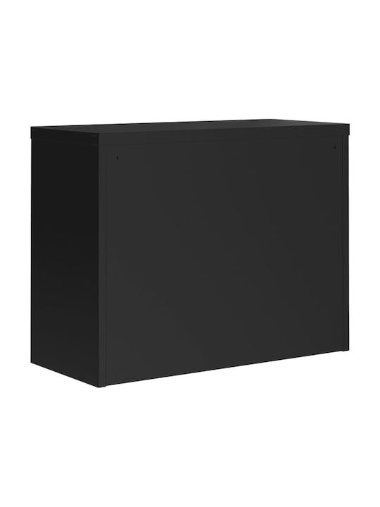 Cabinet de Birou Metalic Negru 90x40x70cm