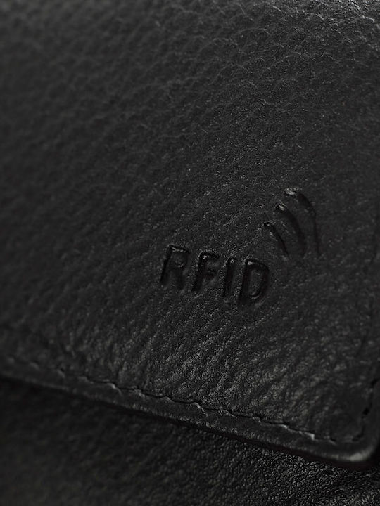 Кожен Мъжки Портфейл С RFID Черен
