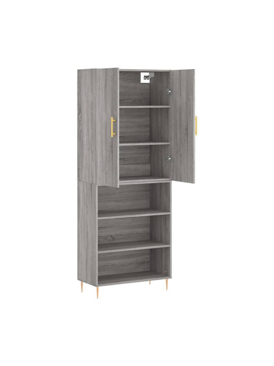 Шкаф За Дневна От ПДЧ Сив 69.5x34x180см