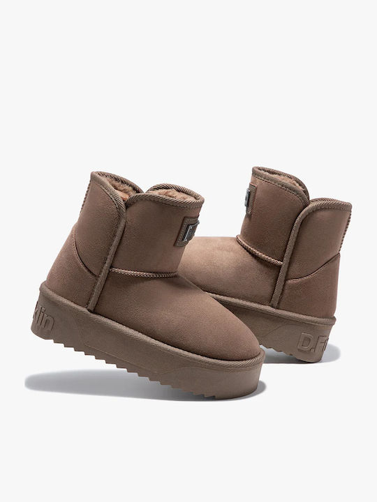 Nordic V.2 Women's Ankle Boots with Fur Brown
