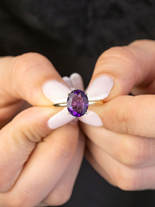 Kiriakos Gofas Ring with Stones made of Gold 14K