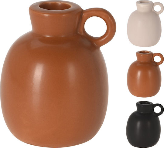 Koopman General Use Vase with Lid Ceramic Brown 8x10cm 1 Pieces
