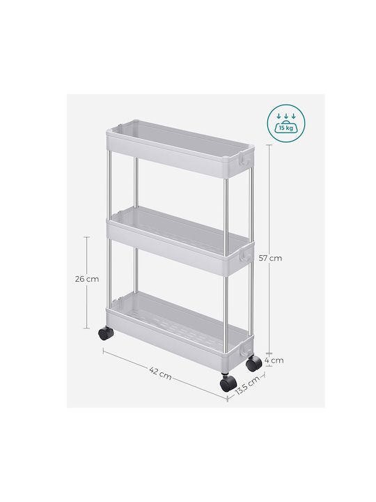 Songmics Ράφι / Βάση Οργάνωσης Πλαστικό 42x13.5x60εκ. Λευκό