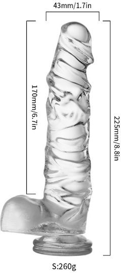 DMM MAA Glass Dildo With Suction Cup Transparent