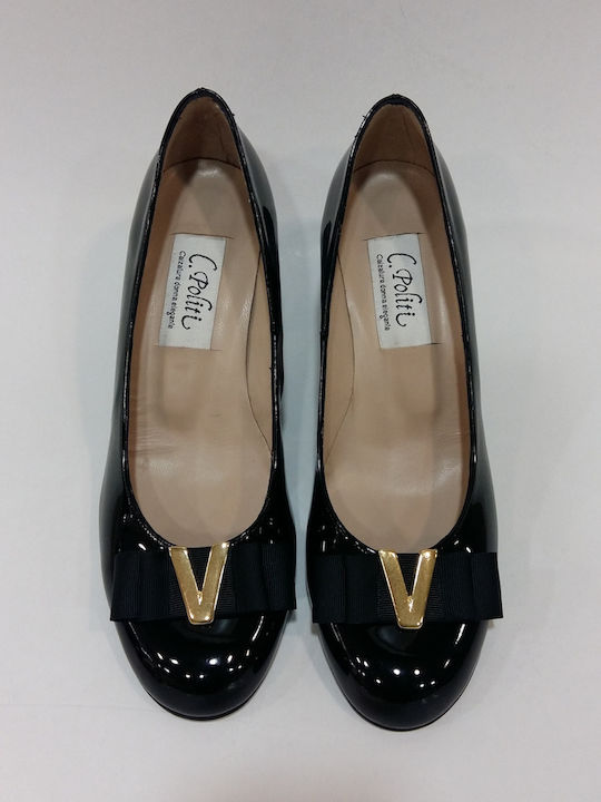 Anatomic Patent Leather Black Medium Heels