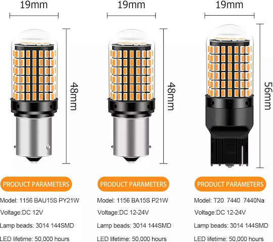Лампи Автомобила & Мотоциклета T20 Canbus LED Бял 12V 2бр