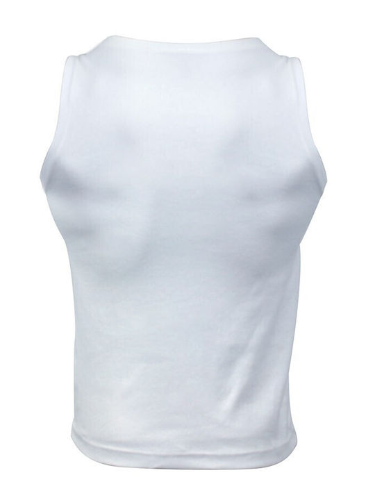 H&S Men's Sleeveless Undershirt White