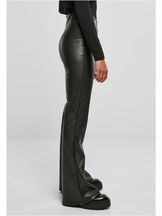 Dama Tesatura Pantaloni Evazați Negru
