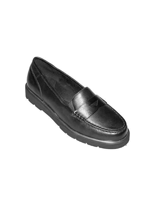 Ara Leather Women's Moccasins in Black Color