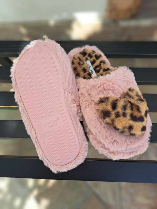 Χειμερινές Γυναικείες Παντόφλες Ροζ