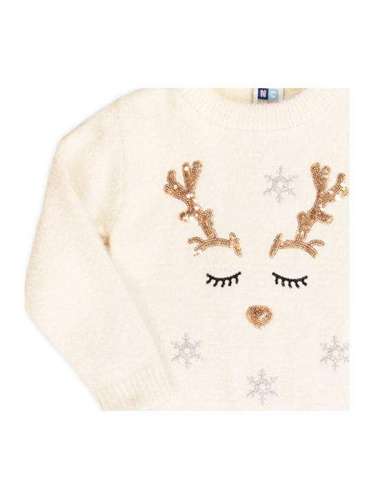 Kinderpullover Langarm Weiß