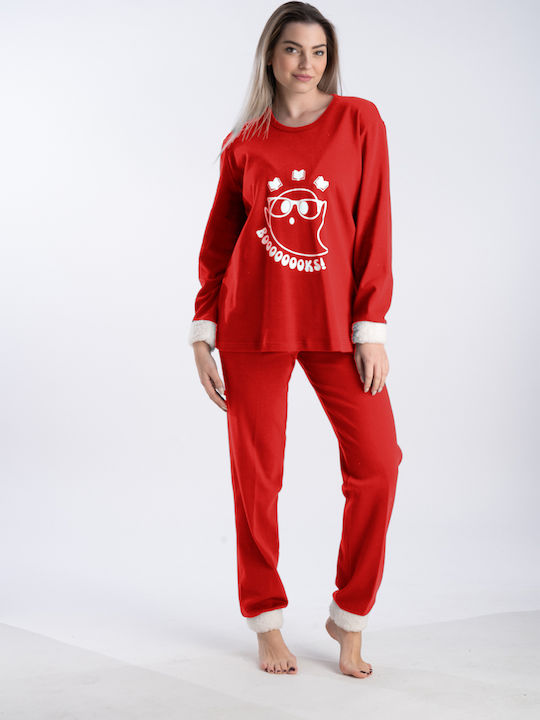 Relax Lingerie Winter Women's Pyjama Set Red