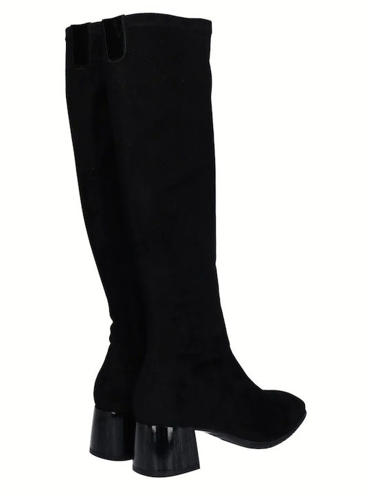 D Chicas Suede Women's Boots with Zipper Black