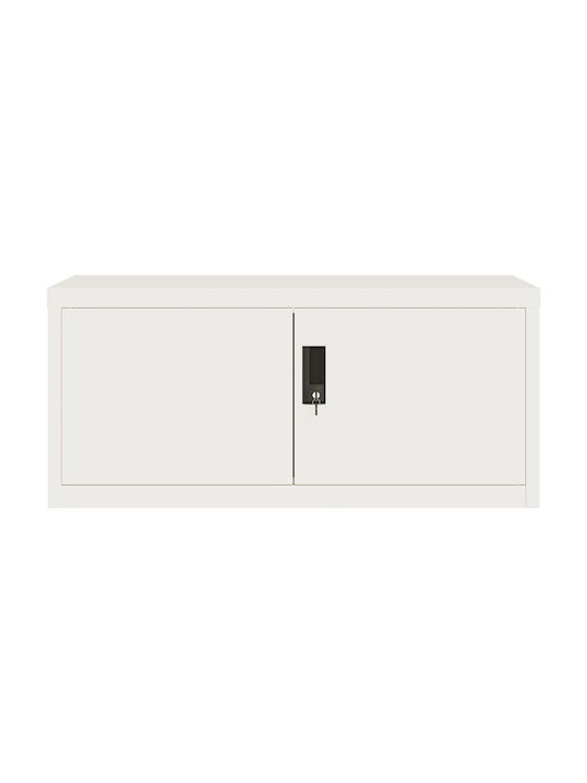 În picioare pe podea de Birou Metalică cu încuietoare Alb 90x40x220cm