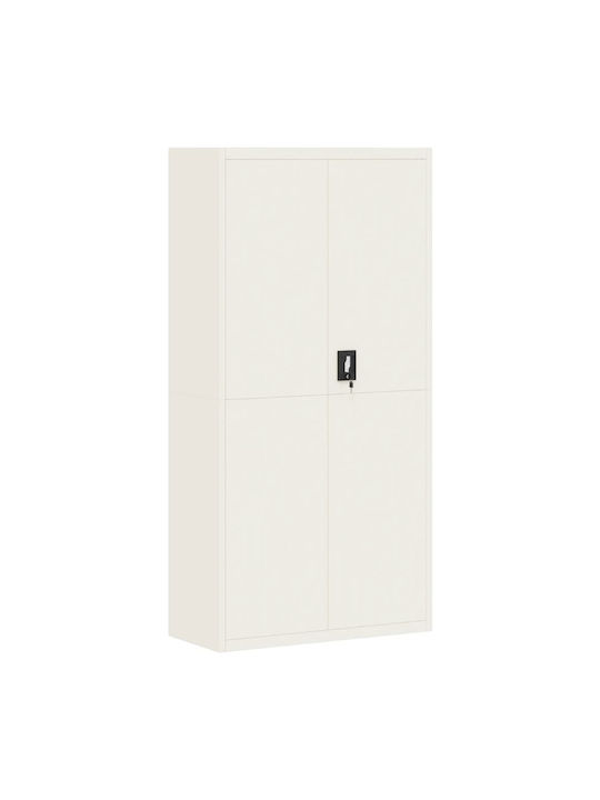 În picioare pe podea de Birou Metalică cu încuietoare Alb 90x40x220cm