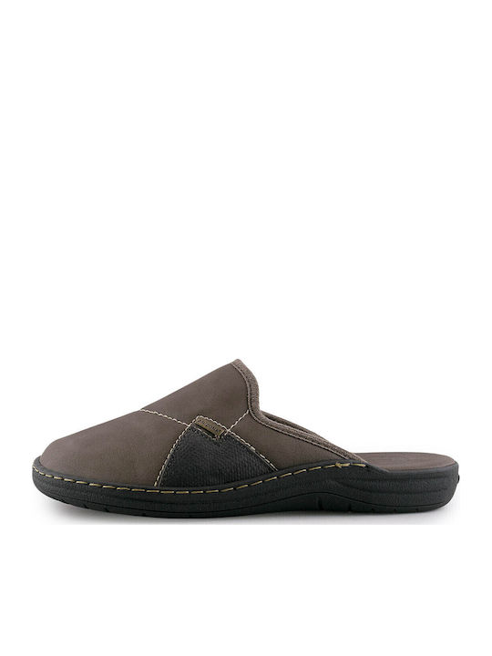 Men's Leather Slippers Brown 130-3127