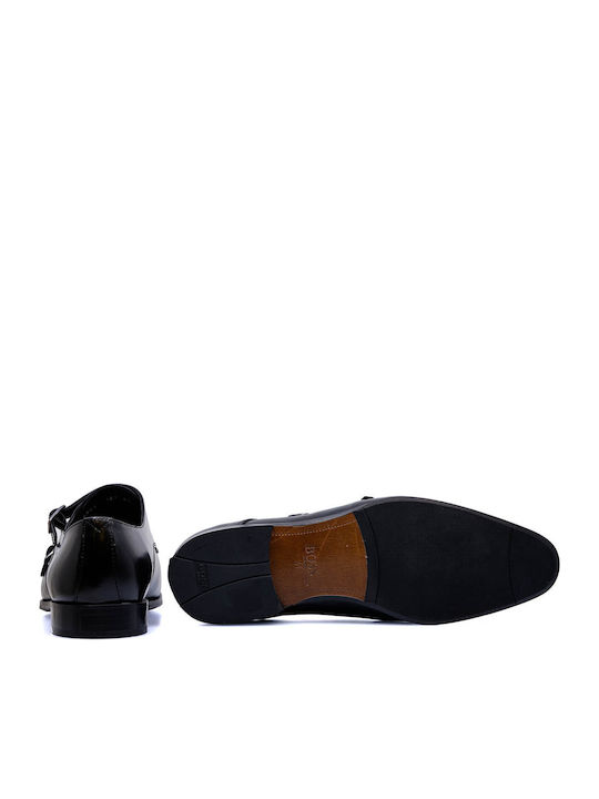 Men's Leather Monk Shoes Black