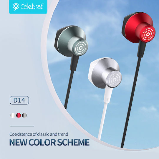 Celebrat D14-BK Earbuds Handsfree με Βύσμα USB-C Μαύρο