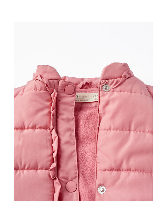 Zippy Girls Quilted Coat Pink Sleeveless