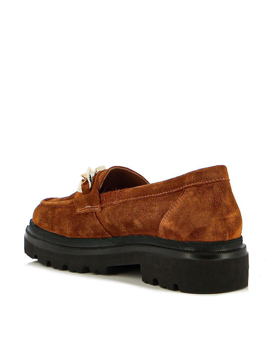 Ragazza Women's Leather Moccasins Tabac Brown