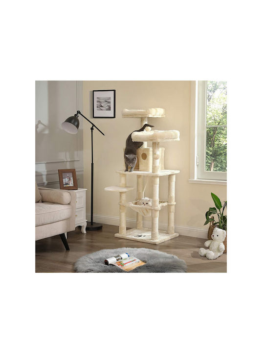 Feandrea Scratching Post Cat Trees Beige 5 levels 55x45x143cm