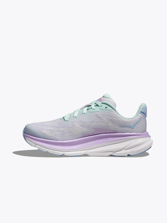 Clifton 9 Kids Sports Shoes Running with Laces Purple