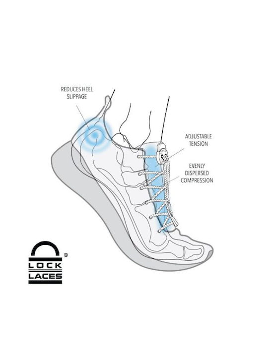 Lock Laces Връзки за Обувки Гуми Червени 2бр 122см