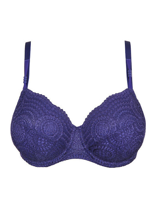 Primadonna Lace Underwear Set with Bra & Slip Blue