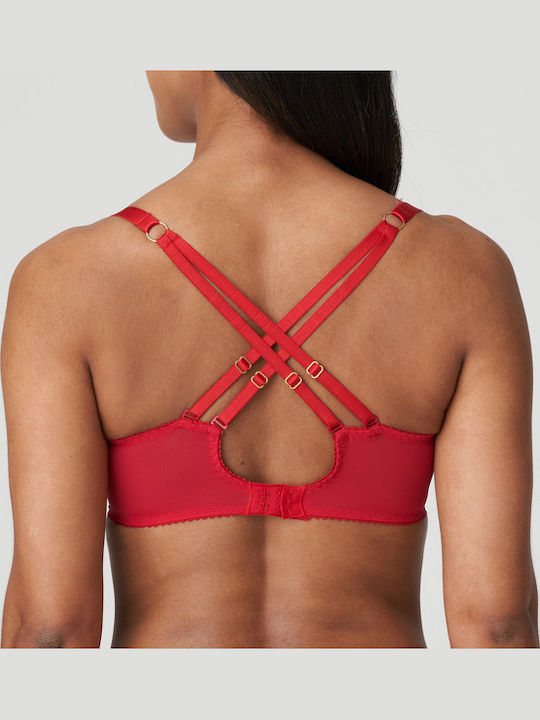 Primadonna Lace Underwear Set with Bra & Slip Red