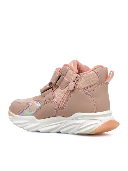 Kinder Sneakers Hoch mit Klettverschluss Rosa