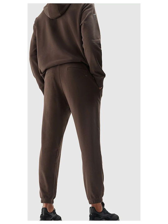 4F Men's Sweatpants with Rubber Brown