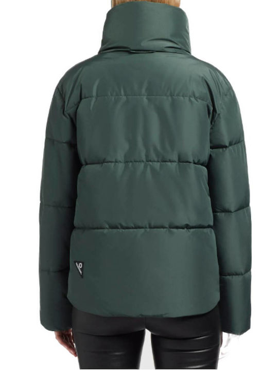 Khujo Women's Short Puffer Jacket for Winter Green