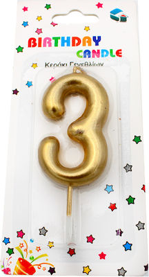 Birthday Candle "7" in Gold Color 8PRT13