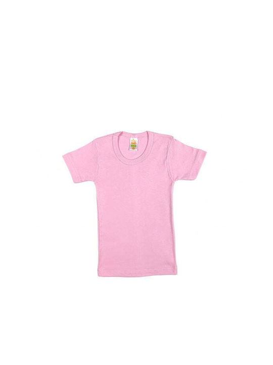 Nina Club Kinder Unterhemd Kurzärmelig Rosa 1Stück