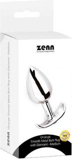 Zenn Smooth Metal Anal Plug Mittel Silver 8.3cm