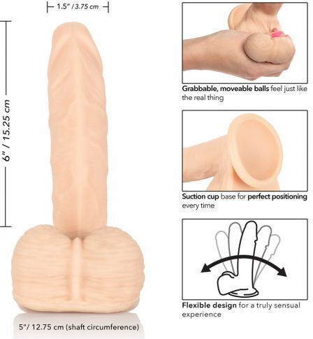 Calexotics Emperor Ballsy Glass Dildo with Balls and Suction Cup Skin 38cm