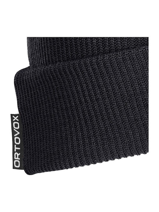 Beanie Unisex Beanie mit Rippstrick in Schwarz Farbe 68015-90201