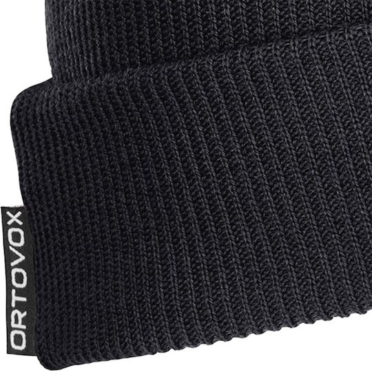 Beanie Unisex Beanie mit Rippstrick in Schwarz Farbe 68015-90201