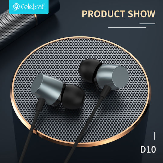 Celebrat D10 In-ear Handsfree με Βύσμα 3.5mm Μαύρο