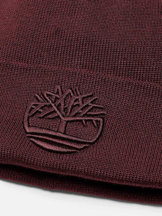 Timberland Beanie Masculin Căciulă Tricotat în culoarea Burgundy